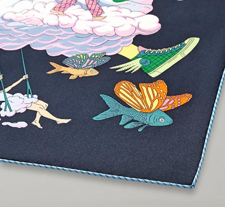 Foulard En Soie Moschino Multicolore - Écharpe Occasion Très Bon état - Fabriqué En Italie