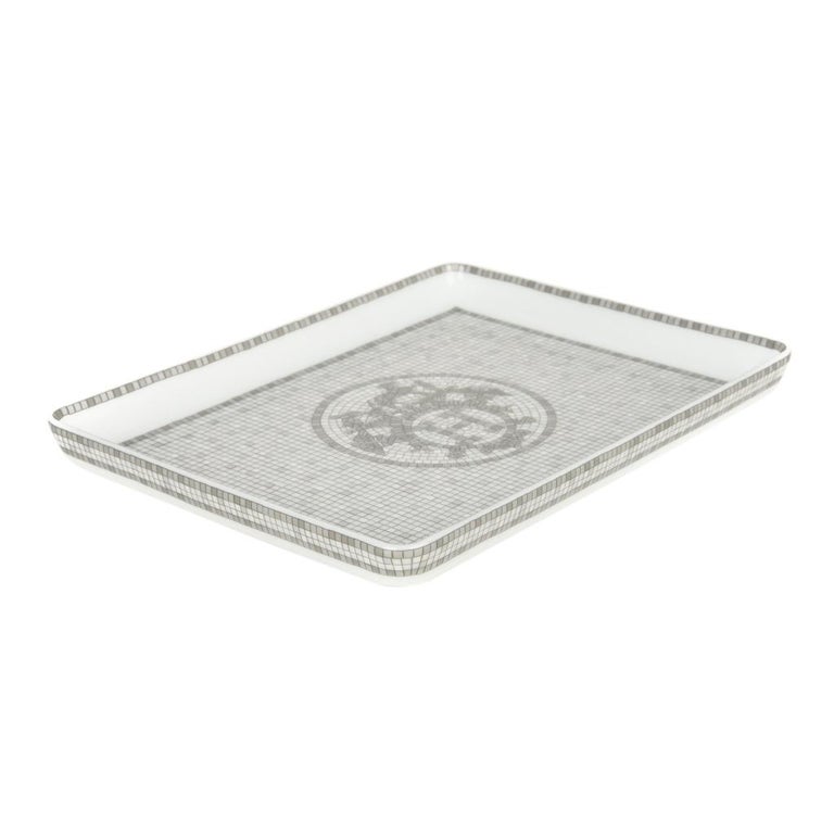 Hermes Sushi Plate Mosaique Au 24 Platinum Small Model Porcelain at 1stdibs