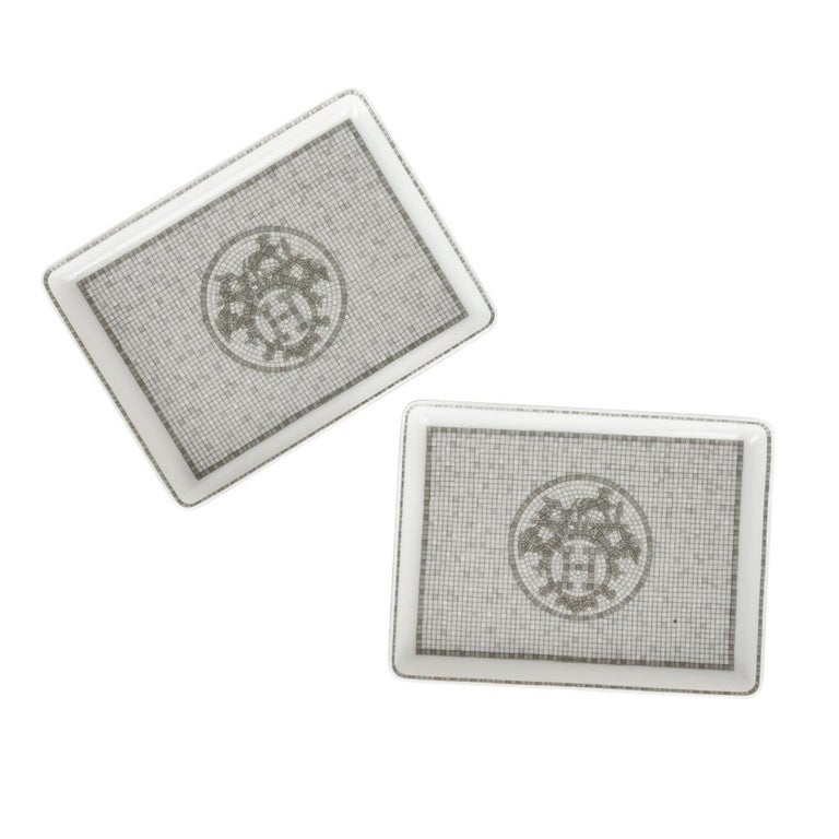 Hermes Sushi Plate Mosaique Au 24 Platinum Small Model Porcelain at 1stDibs