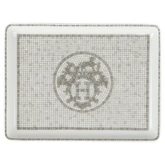 Hermes Sushi Plate Mosaique Au 24 Platinum Small Model Porcelain