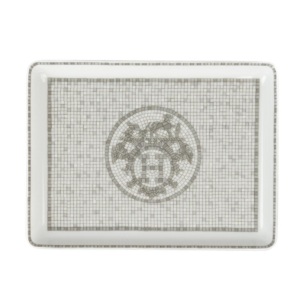 Hermes Sushi Plate Mosaique Au 24 Platinum Small Model Porcelain