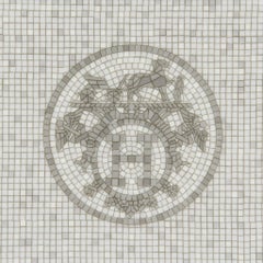 Hermes Sushi Plate Mosaique Au 24 Platinum Small Model Porcelain New w/Box
