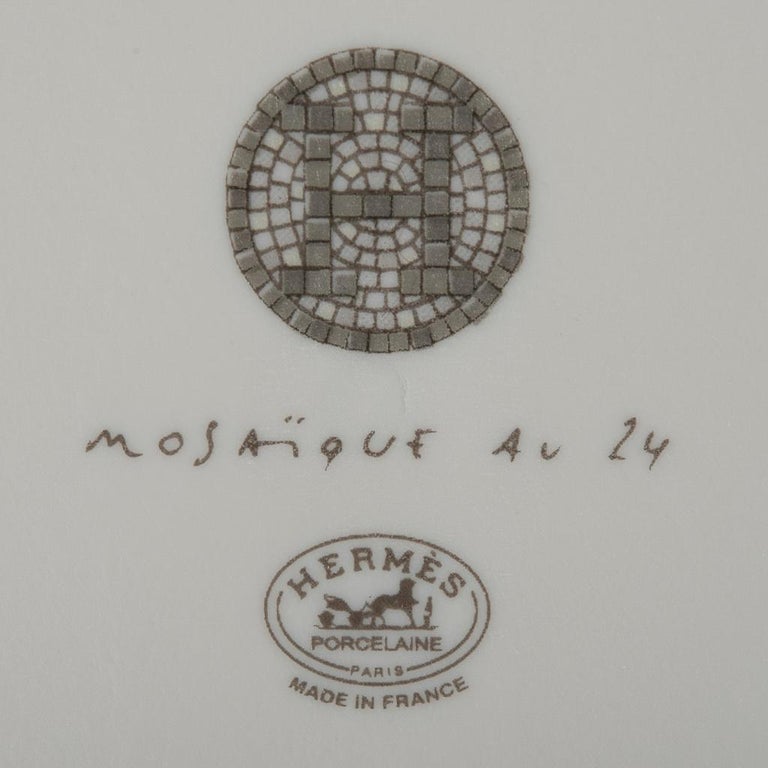 Hermes Sushi Plate Mosaique au 24 Platinum Square Model Porcelain at