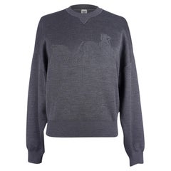 Hermes Sweater Ex-Libris Gray Cashmere and Silk  40 / 8