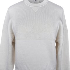 Hermes Sweater Ex-Libris Winter White Cashmere and Silk  34 / 4