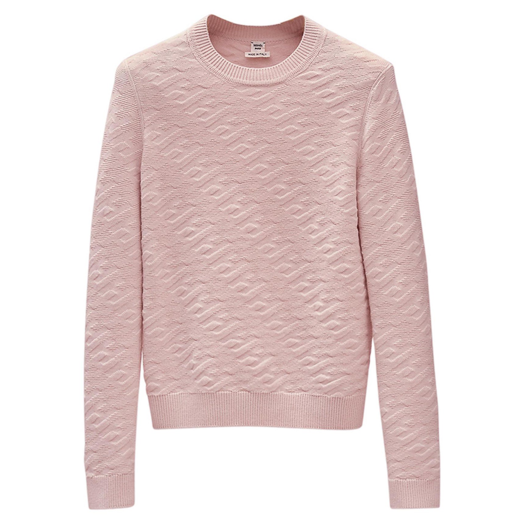 Hermes Maglione Loungewear Voyage Rose Petale Lana 40 / 8 Nuovo con Etichetta