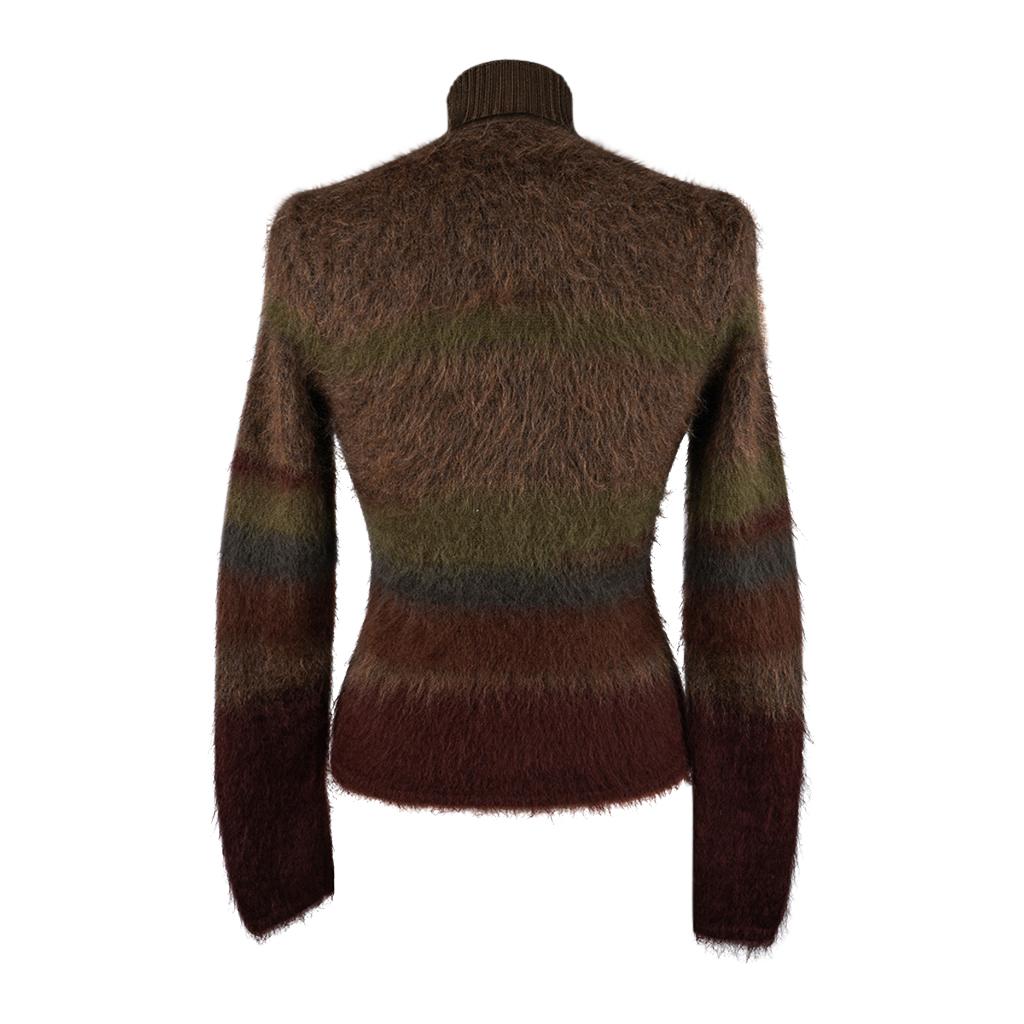 Hermes Sweater Striped Wool / Mohair / Silk / Cashmere 36 / 4 For Sale 2