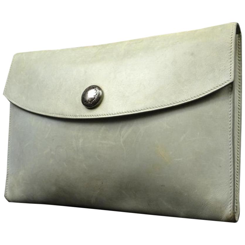 Hermès Swift 220748 Pale Blue Leather Clutch For Sale