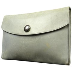 Hermès Swift 220748 Pale Blue Leather Clutch
