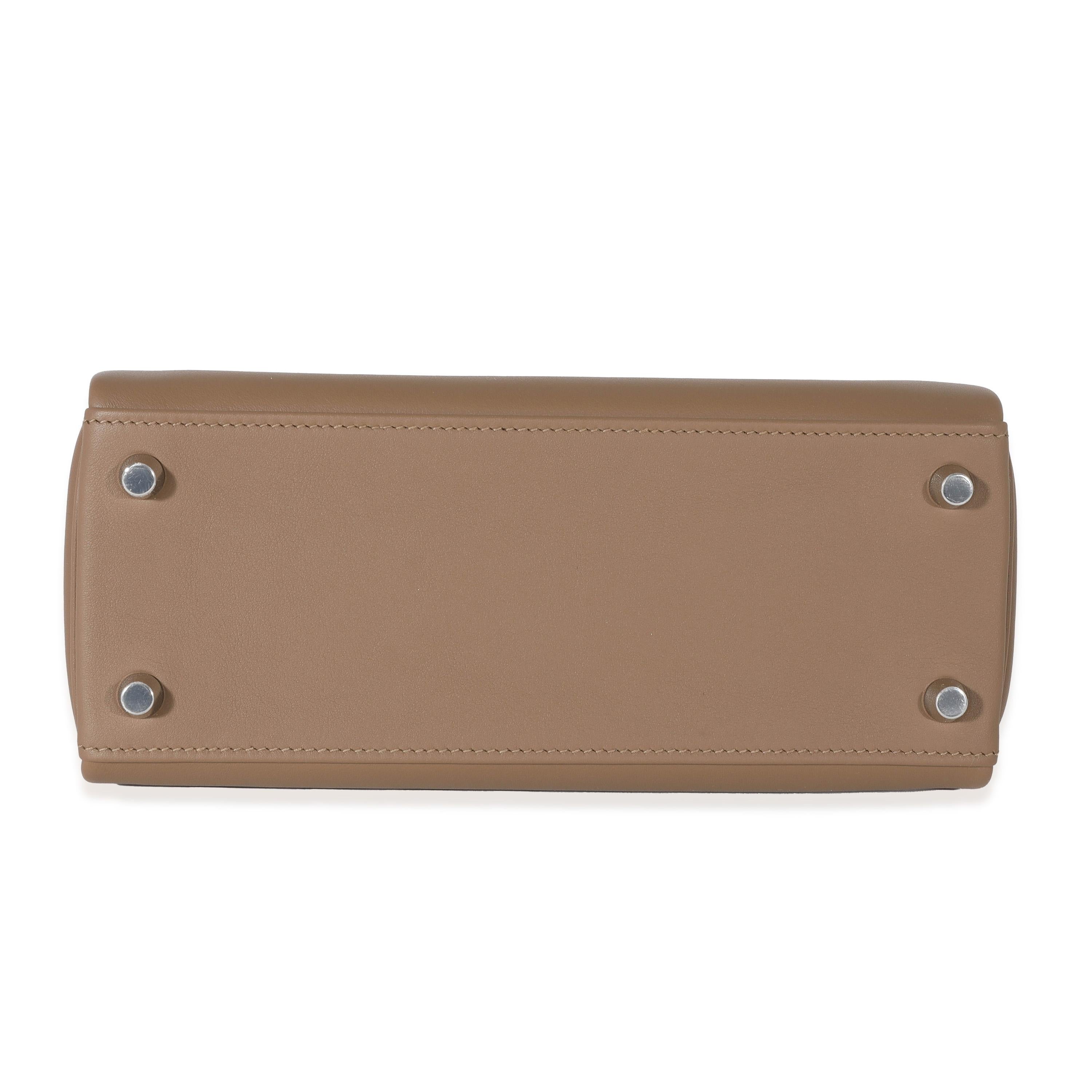 Hermes Swift Beige De Weimar Retourne Kelly II 25 PHW in vendita 1
