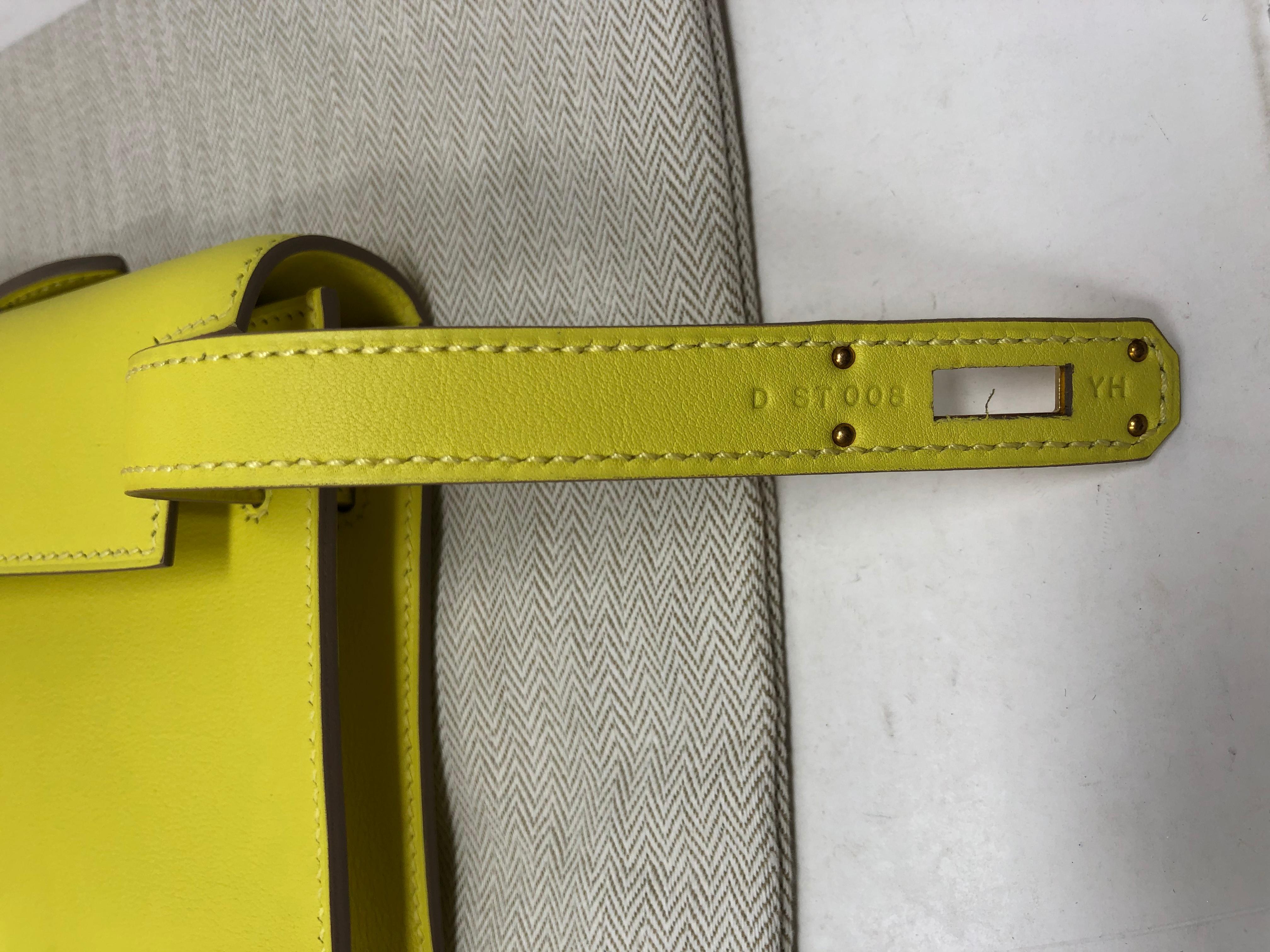 Hermes Swift Kelly Cut Clutch Yellow 3