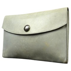 Vintage Hermès Swift Rio 220748 Pale Blue Leather Clutch