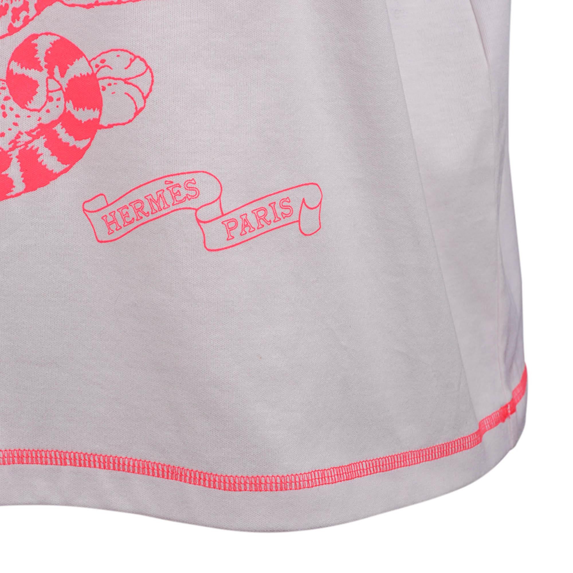 Hermes T-Shirt Hoodie Jungle Love Rose Porcelaine Coton 40 / 8 Pour femmes en vente
