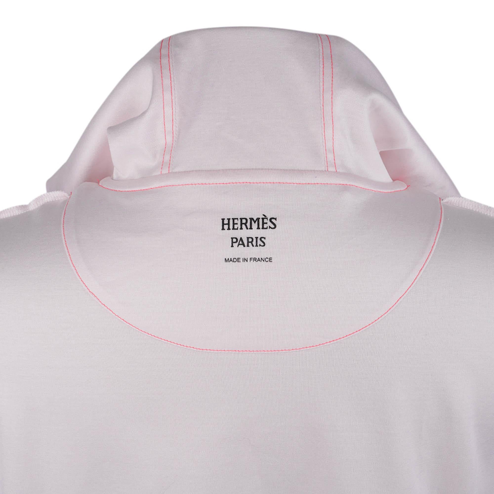Hermes T-Shirt Hoodie Jungle Love Rose Porcelaine Coton 40 / 8 en vente 2