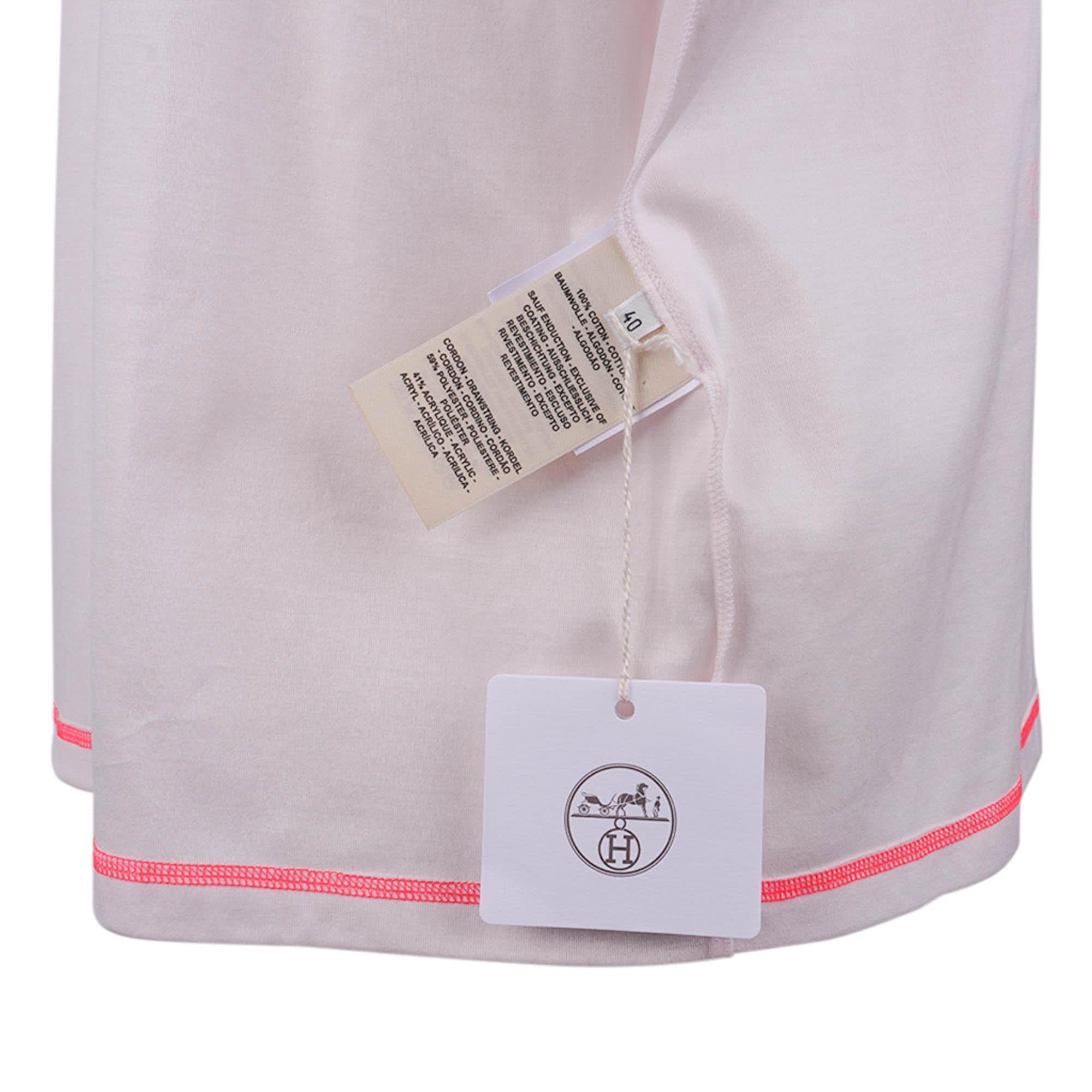 Hermes T-Shirt Hoodie Jungle Love Rose Porcelaine Coton 40 / 8 en vente 3