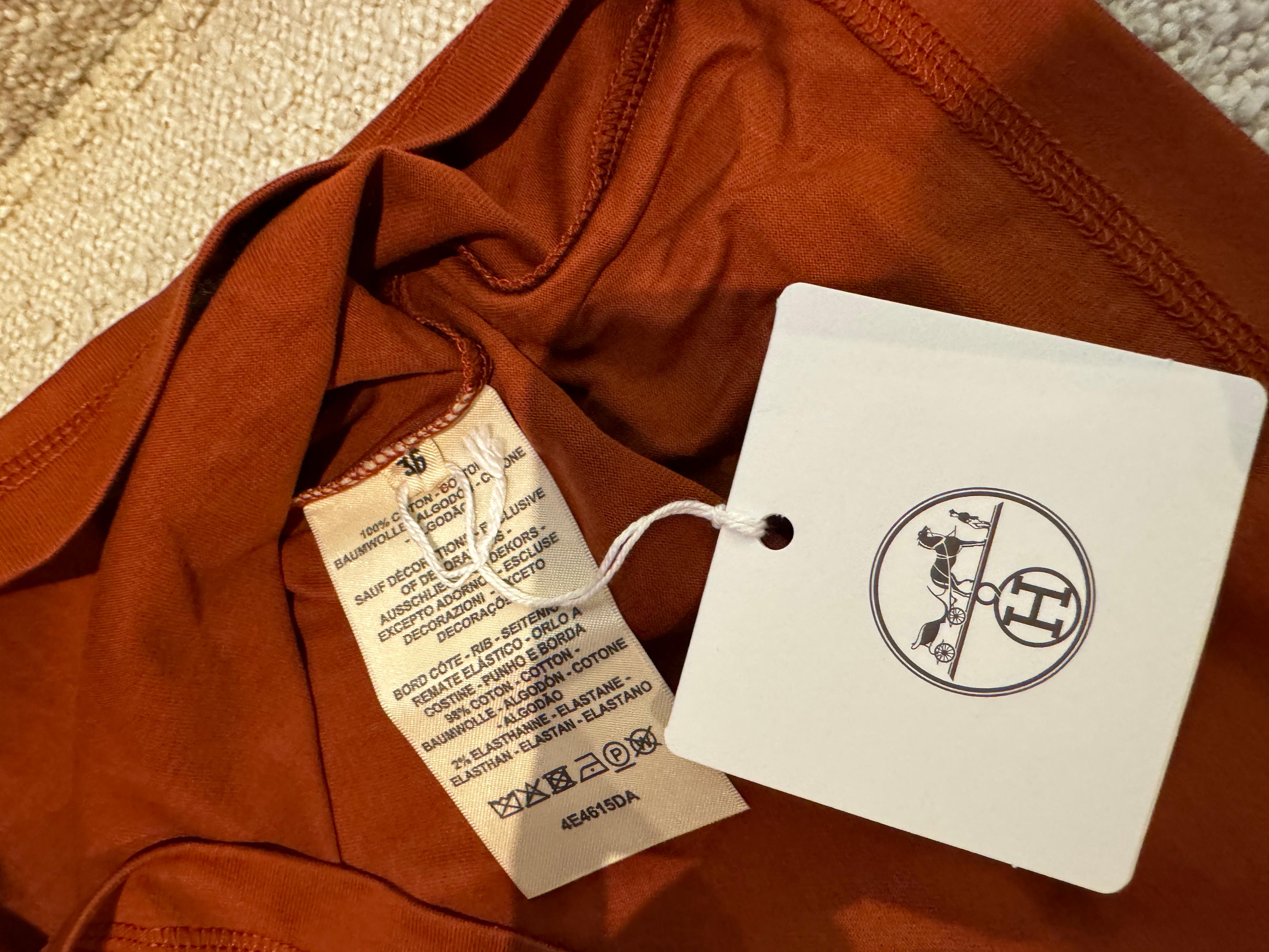 Hermes-T-Shirt aus einfarbigem Baumwoll-Jersey für Damen oder Herren im Angebot
