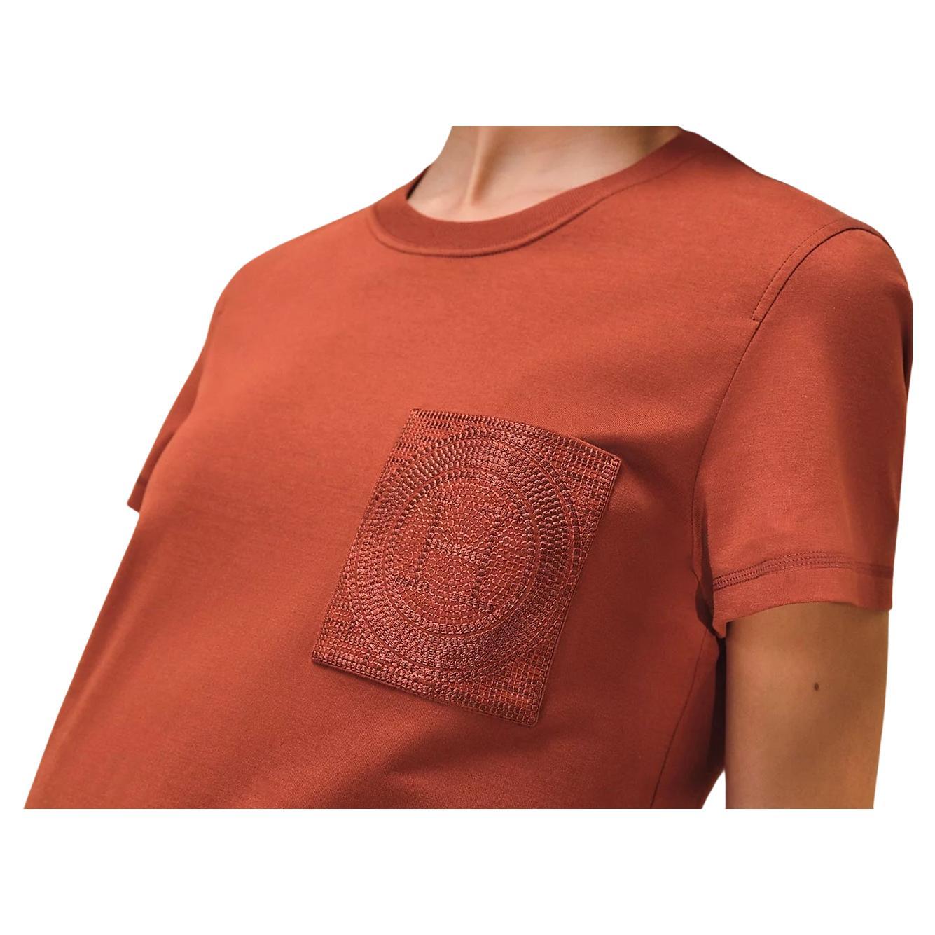 Hermes-T-Shirt aus einfarbigem Baumwoll-Jersey im Angebot