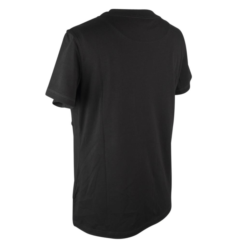 Hermes T-Shirt Schwarze bestickte Tasche für Damen 42 nwt im Angebot 4