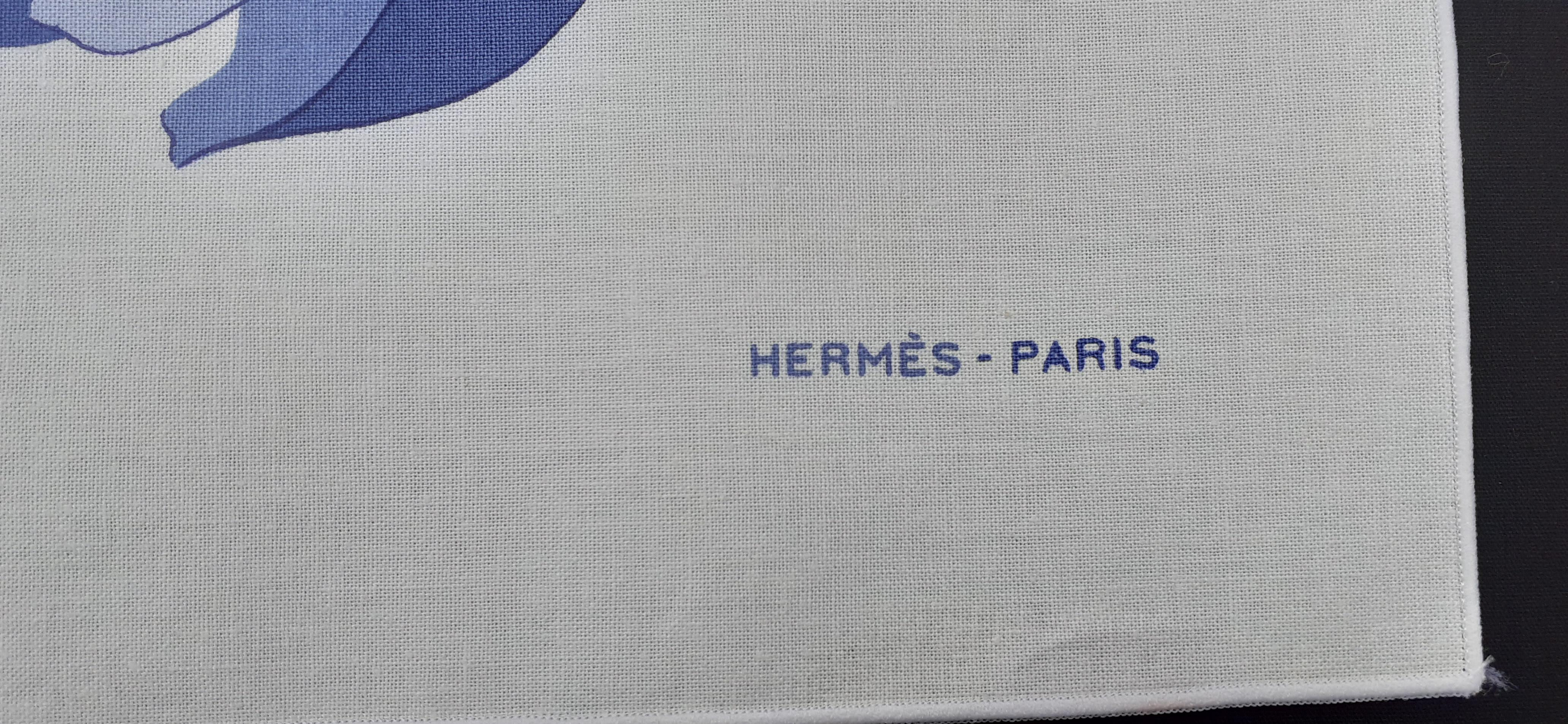 Hermès Table Set of 2 Placemats 2 Napkins 2 Napkin Rings Peony printed NIB 3