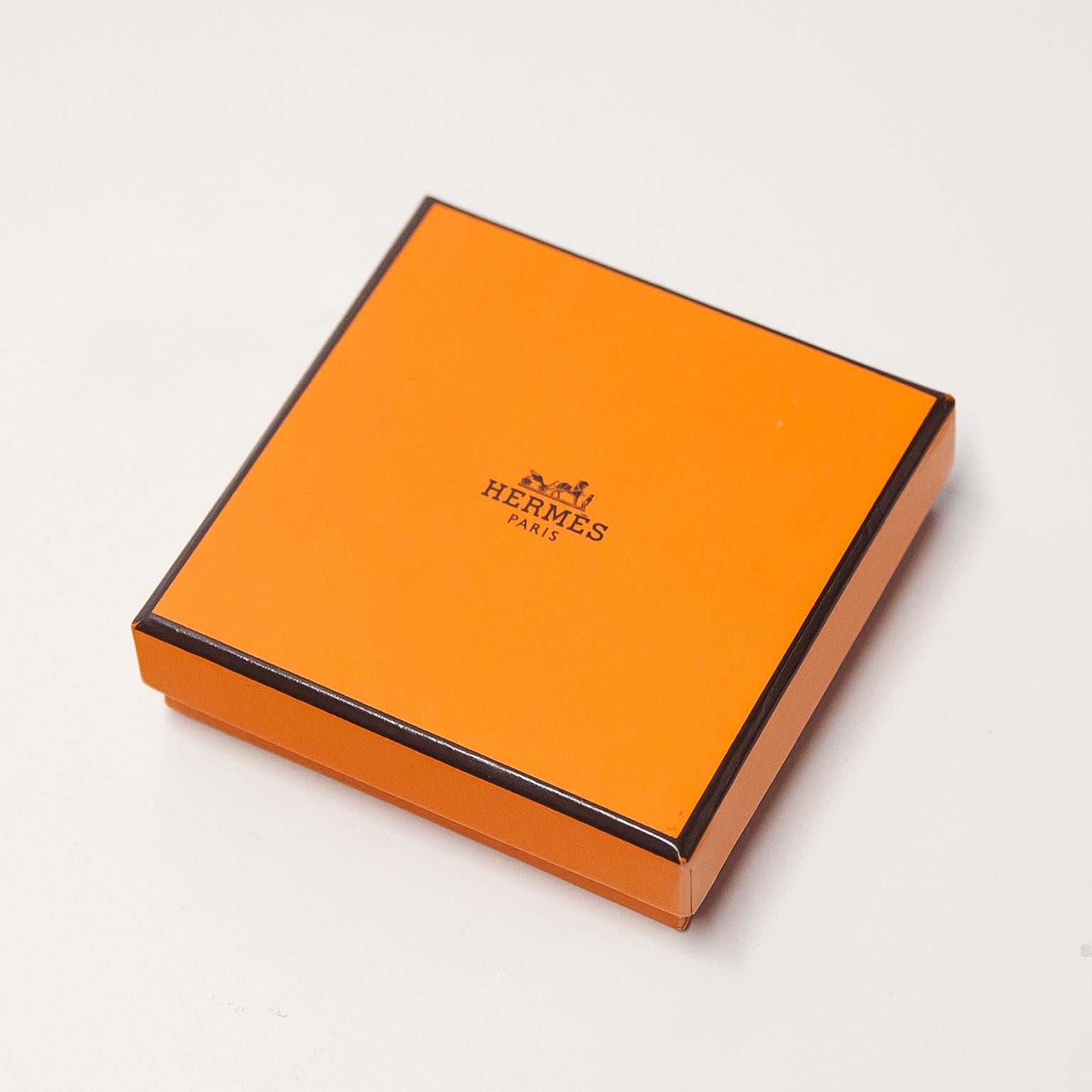 Hermès Table Steel Black Leather Alarm Clock 7