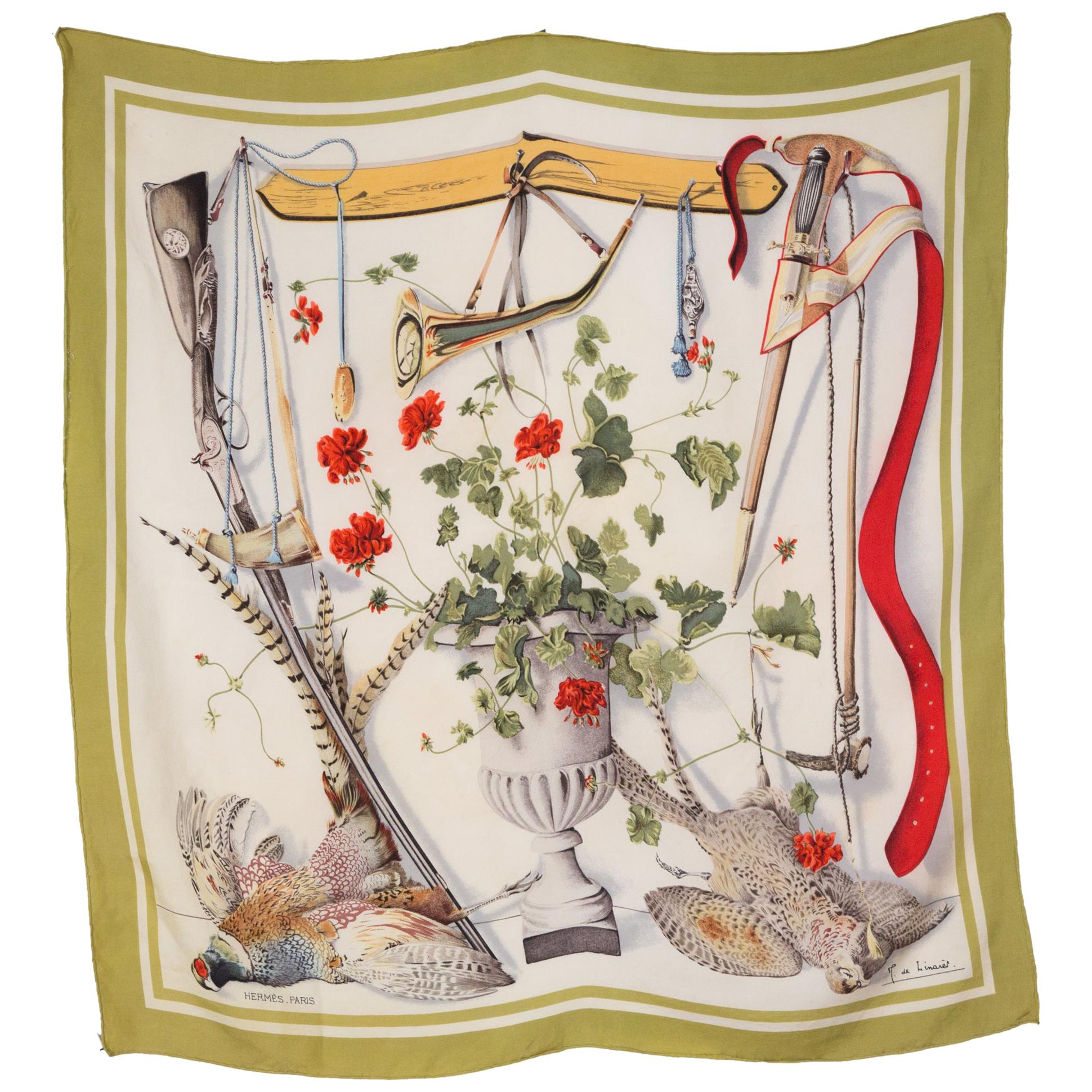 Hermes Tableau de Chasse by Henri de Linares Silk Scarf