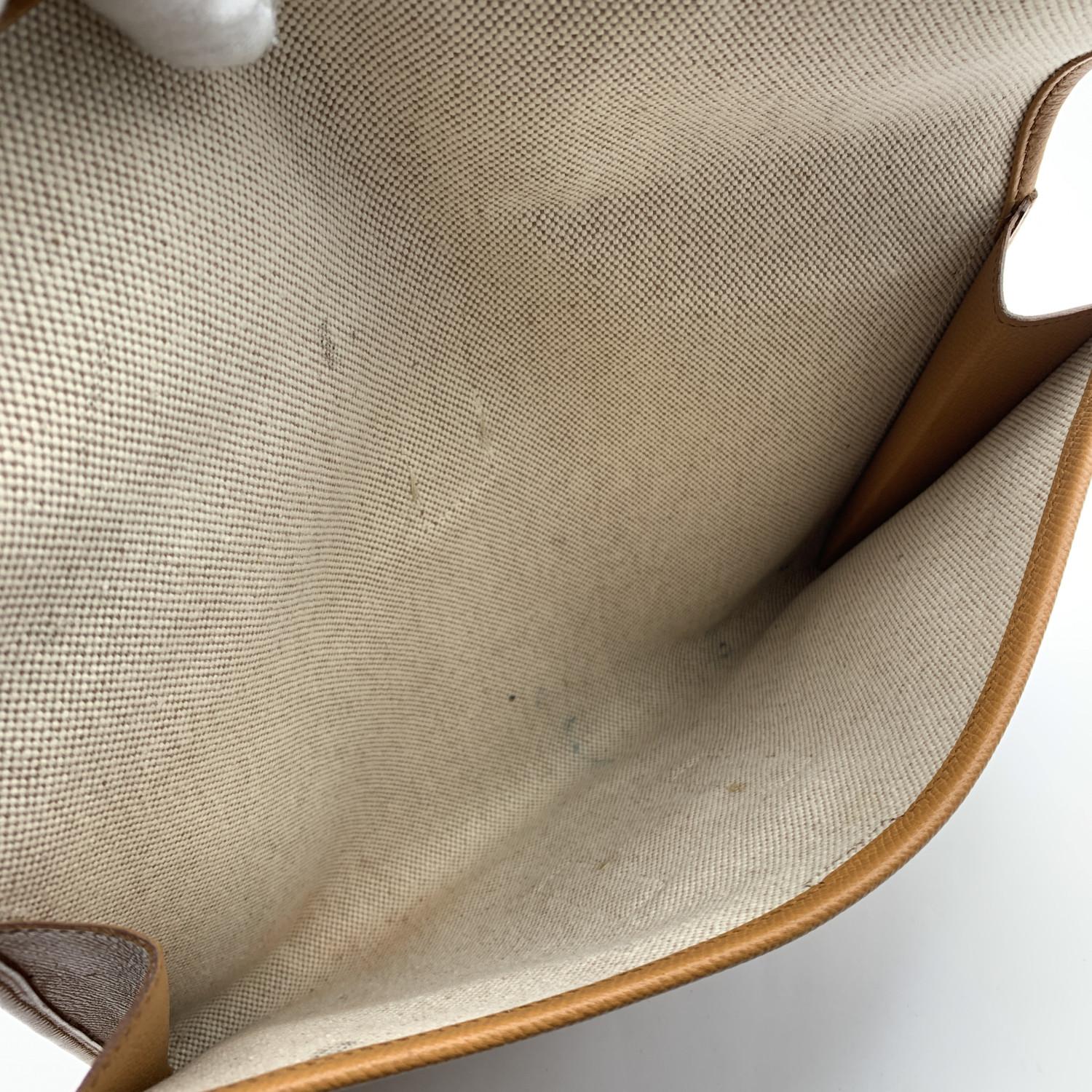 Hermes Tan Beige Leather Jige 29 cm Clutch Bag Pochette Handbag 2
