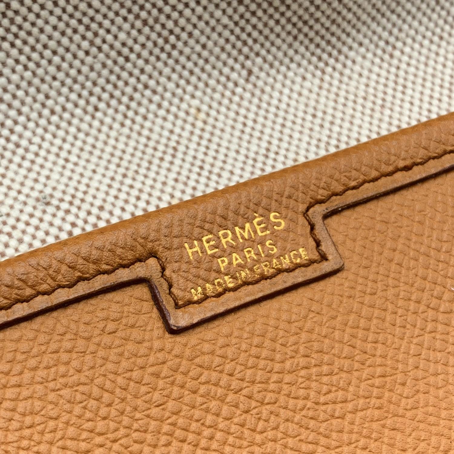 Hermes Tan Beige Leather Jige 29 cm Clutch Bag Pochette Handbag 3