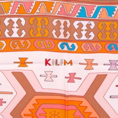 Hermes tan brown pink KILIM 90 TWILL Scarf silk