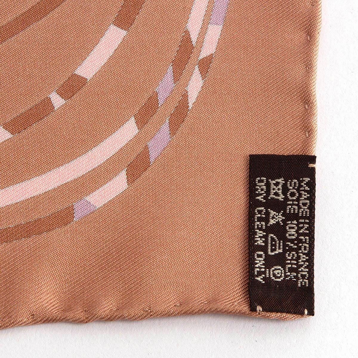 Hermes tan brown pink KILIM 90 TWILL Scarf silk  For Sale 1