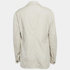 Hermes Tan Khaki Popeline Button-Up Jacket M