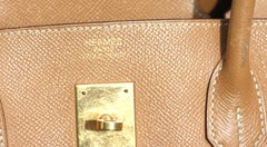 Hermes Tan Leather Birkin Bag, 40 CM