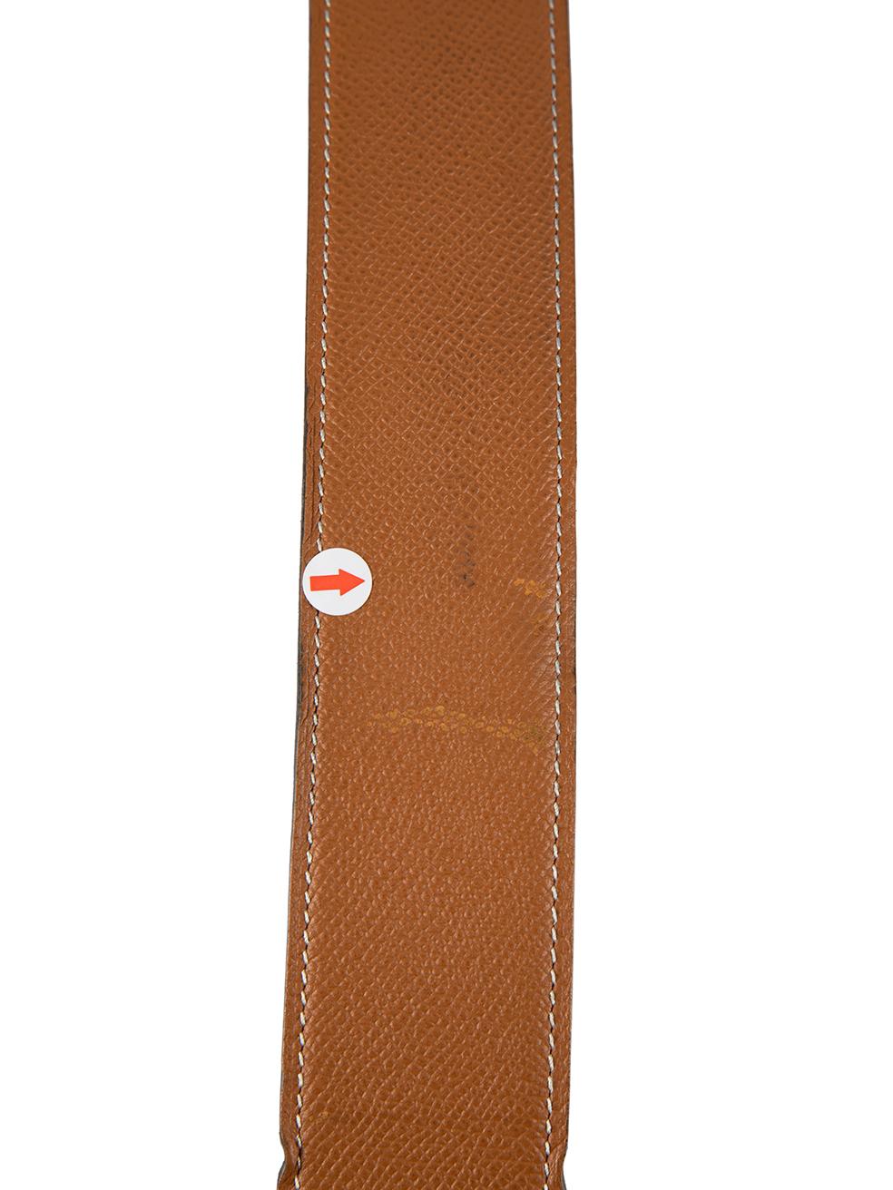 Hermès Tan Leather Brass ‚ÄôH‚Äô Buckle Belt For Sale 1