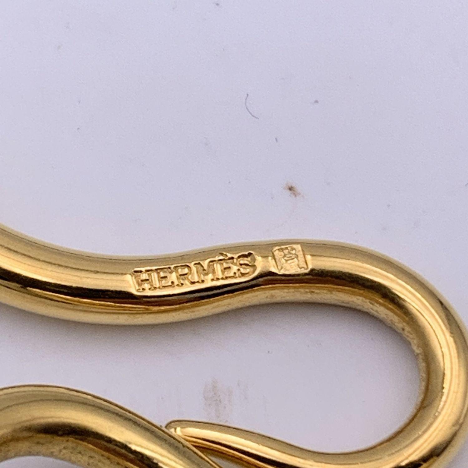Hermes Tan Leather Double Tour Gold Metal Jumbo Hook Bracelet 1