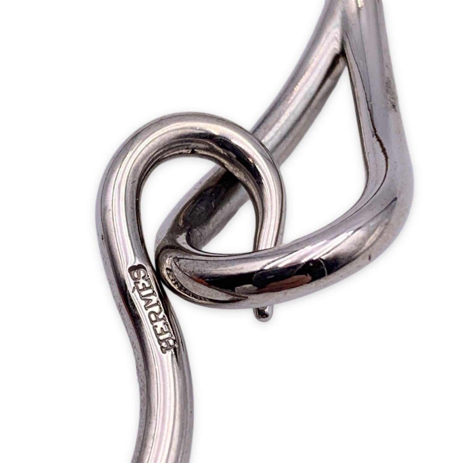  Hermes - Bracelet double tour en cuir tanné - Crochet géant en métal argenté Pour femmes 