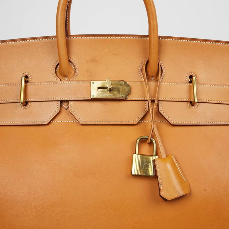 Hermes Tan Leather HAC 50 Gold Birkin Bag  1