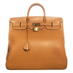 Hermes Tan leather HAC Birkin bag, size 45, c. 1998