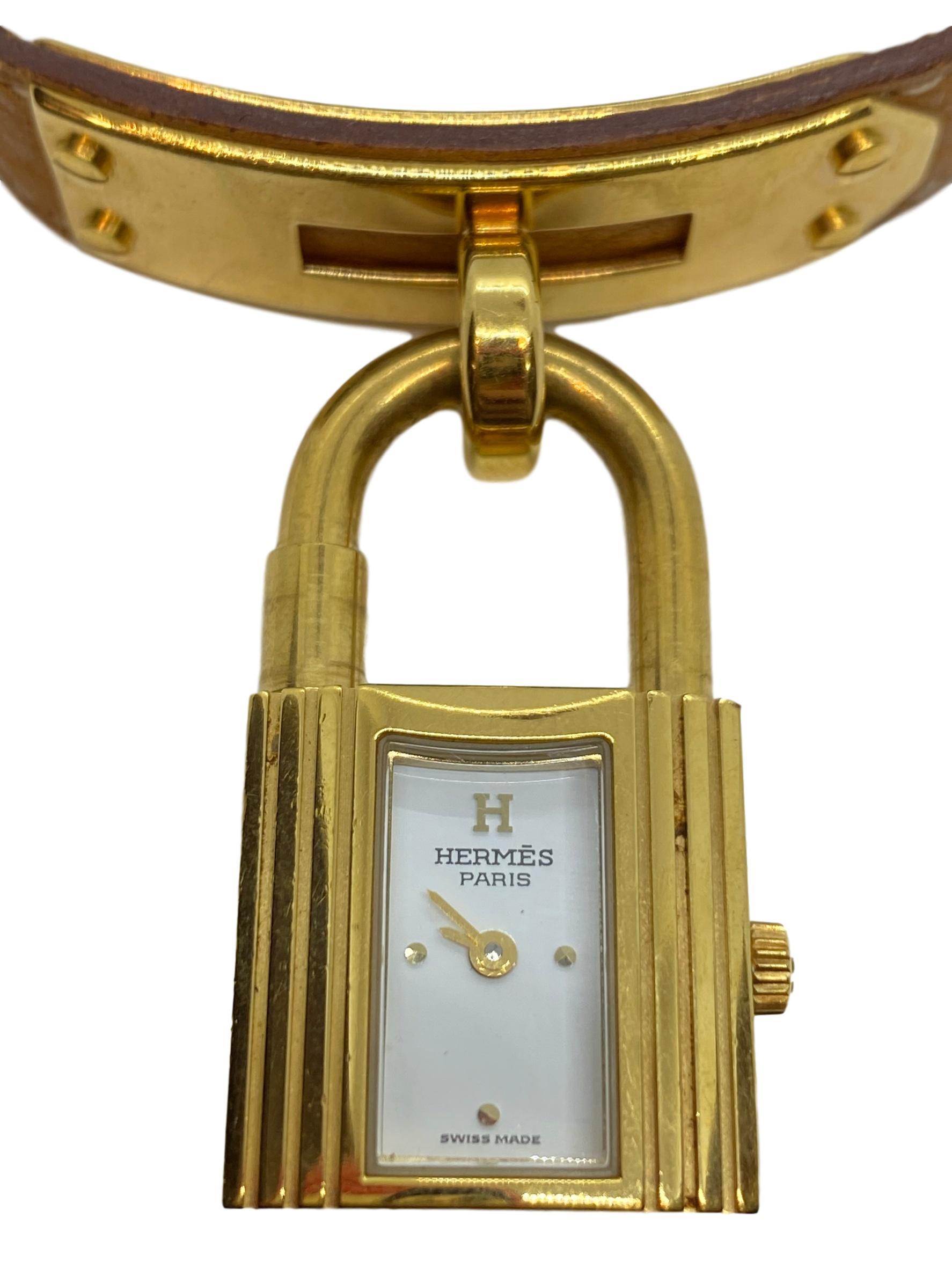 Hermes Tan Leather Kelly Watch with Gold Hardware, 1994. 1