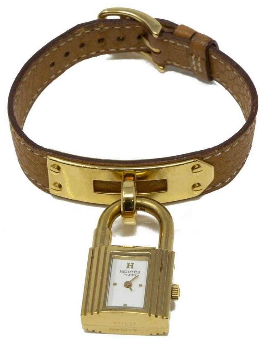 Hermes Tan Leather Kelly Watch with Gold Hardware, 1994. 3
