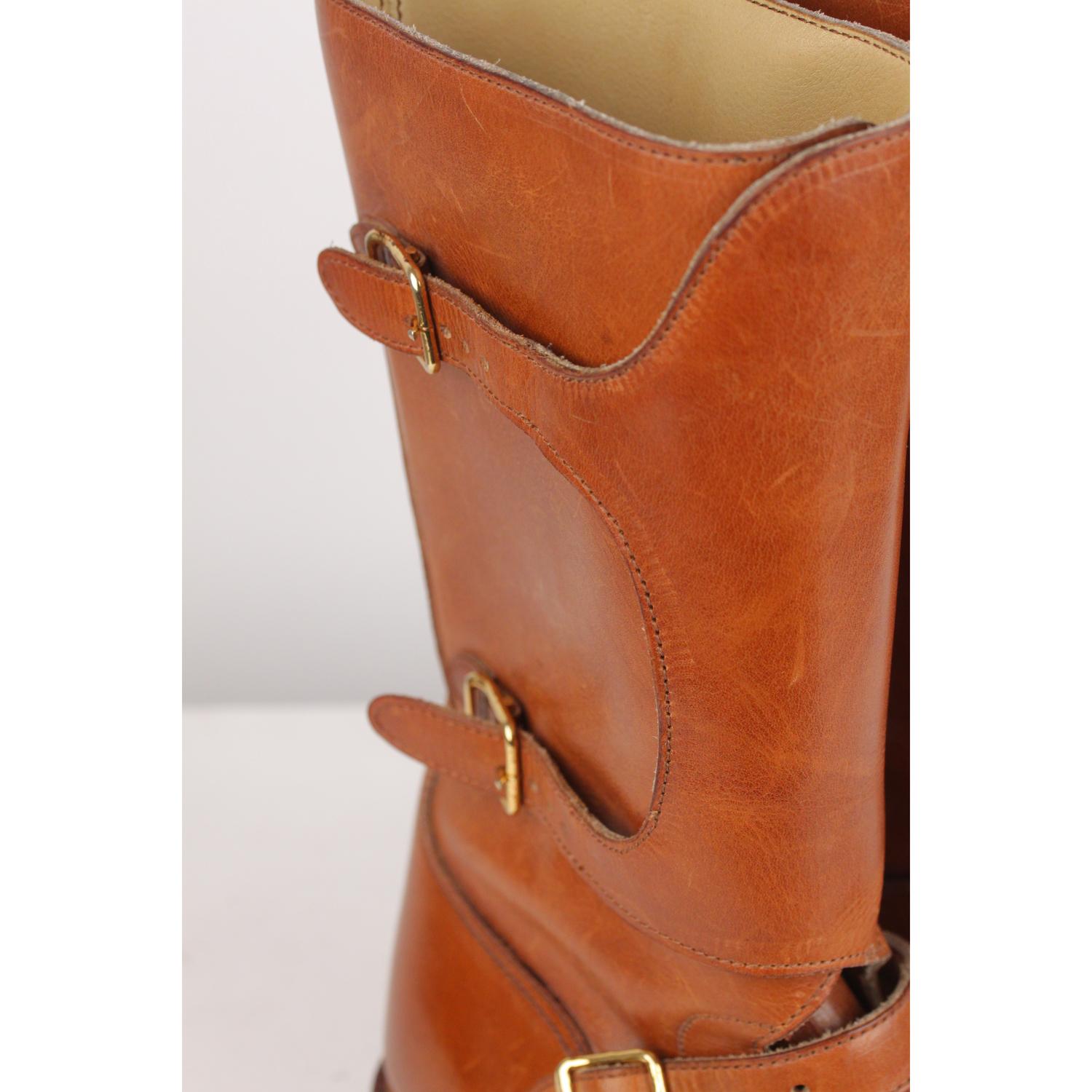 tan leather mid calf boots
