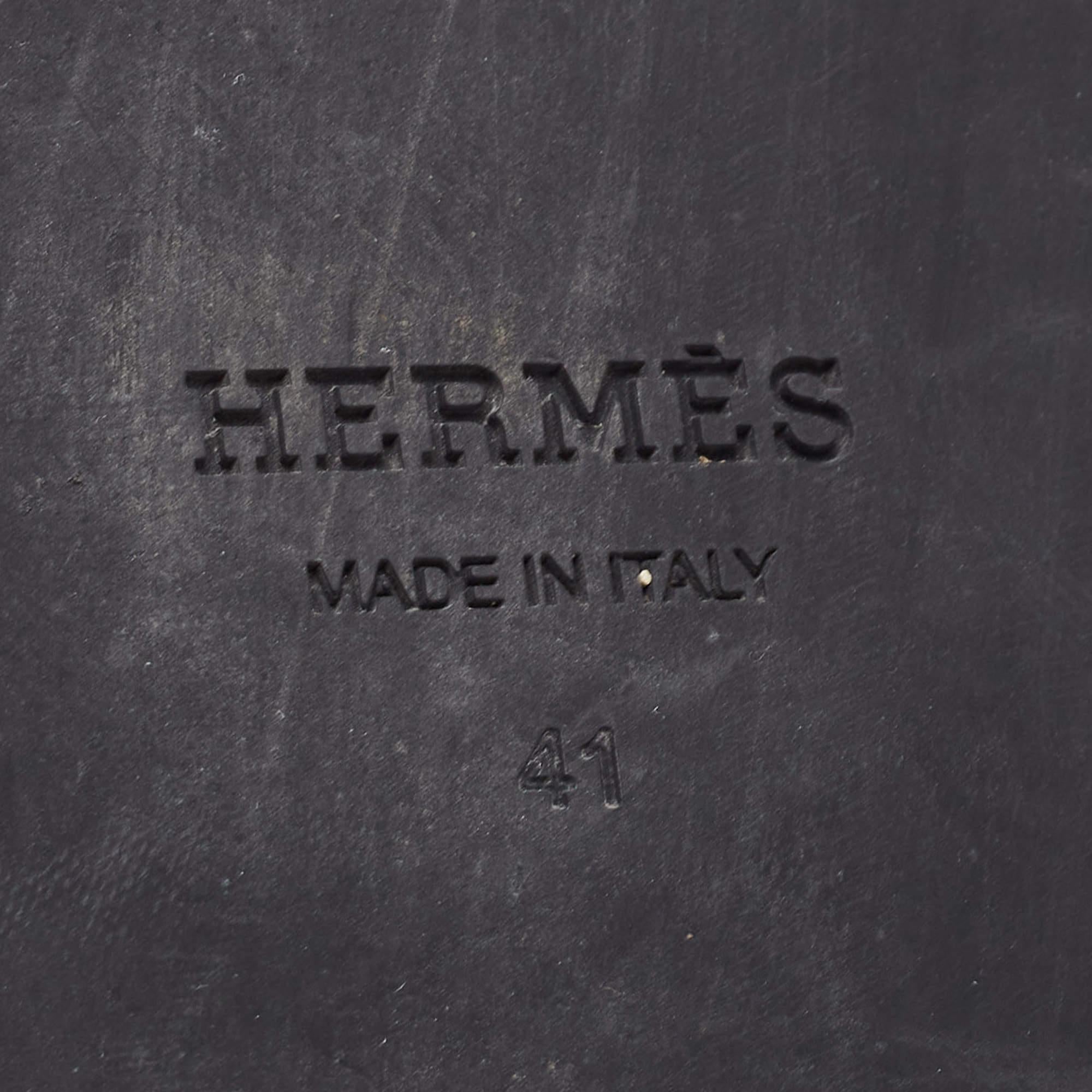 Men's Hermes Tan Leather Slides Size 41
