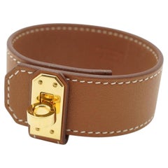 Hermes Tan Leather Swidt Leather Kelly Twist Bracelet Size M