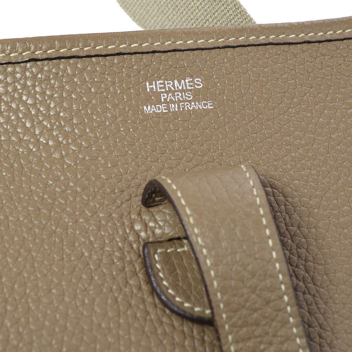 Hermes Tan Nude Leather Canvas 