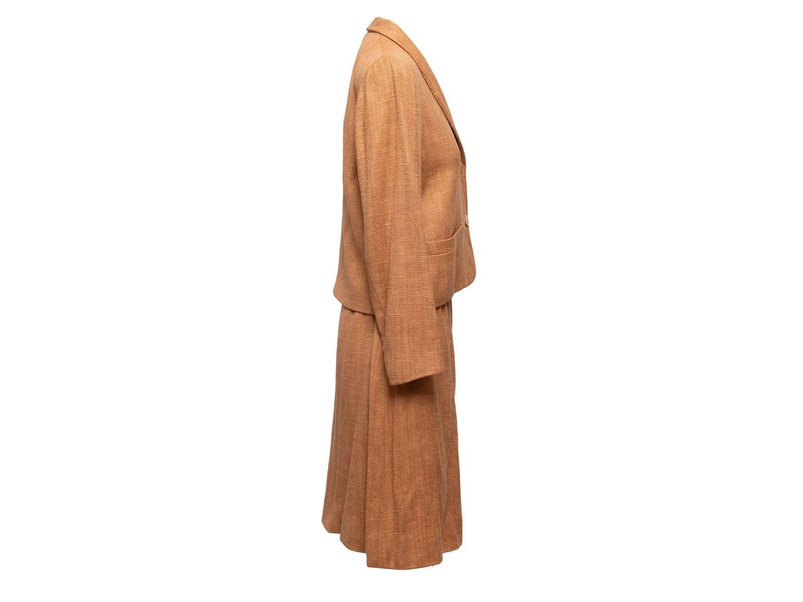 Hermes Tan Tweed Skirt Suit 6