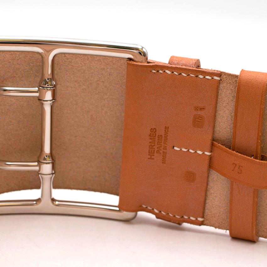 Hermes Tan Wide Belt  In Excellent Condition In London, GB