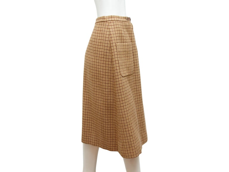 Hermes Tan Wool A-Line Skirt For Sale at 1stDibs