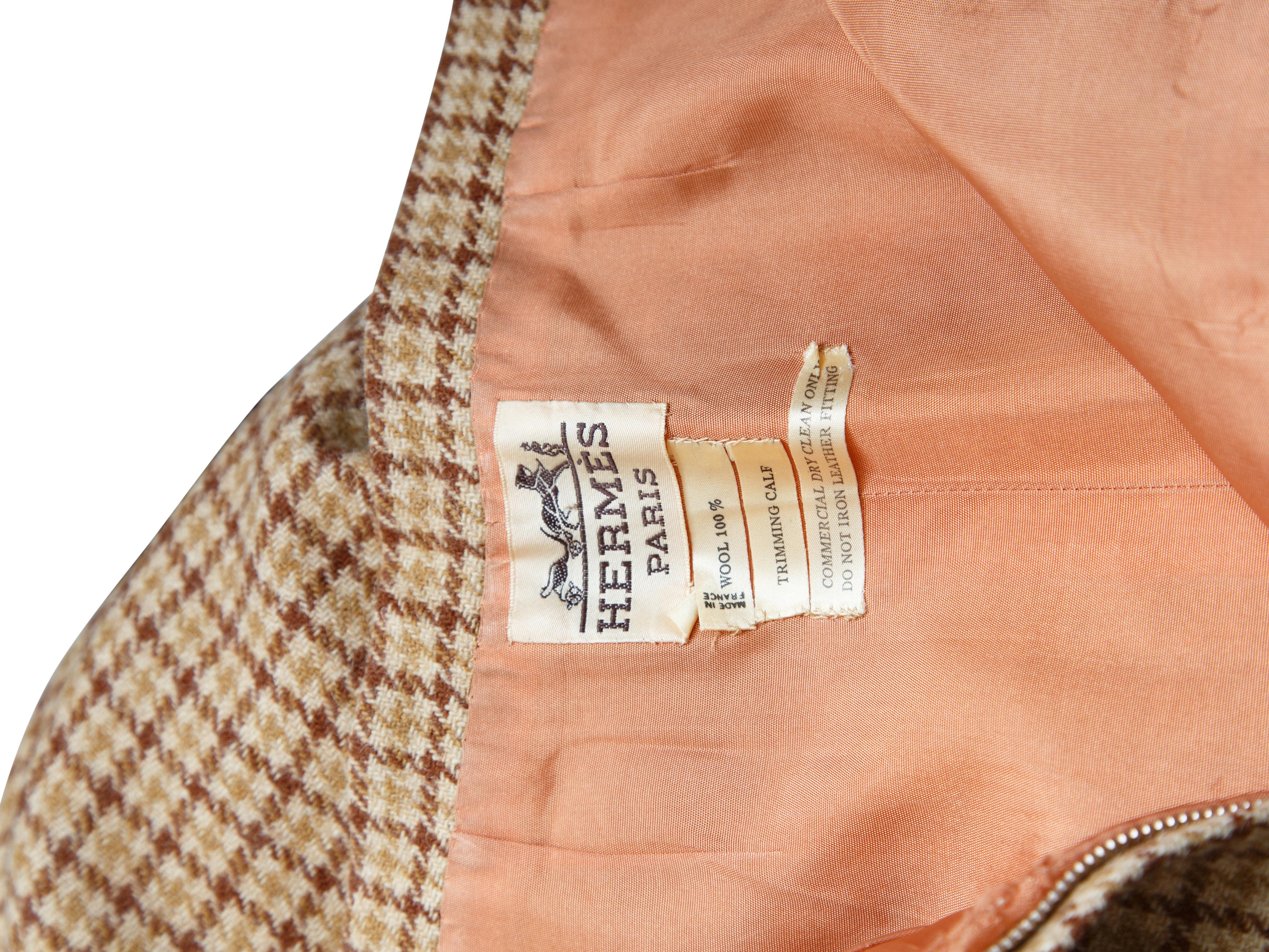 Hermes Tan Wool A-Line Skirt In Good Condition In New York, NY