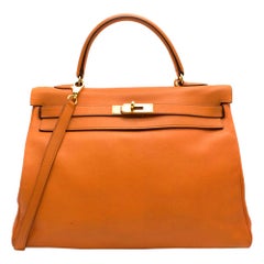 Hermes Tangerine Swift Leather Kelly 35	