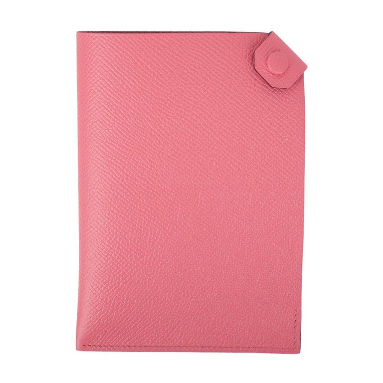 Hermes Tarmac Passport Holder Rose Azalee Pink Epsom Leather For Sale