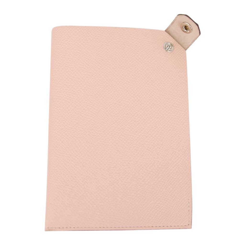 Hermes Tarmac Passport Holder Rose Eglantine Epsom Rose Jaipur Snap 3