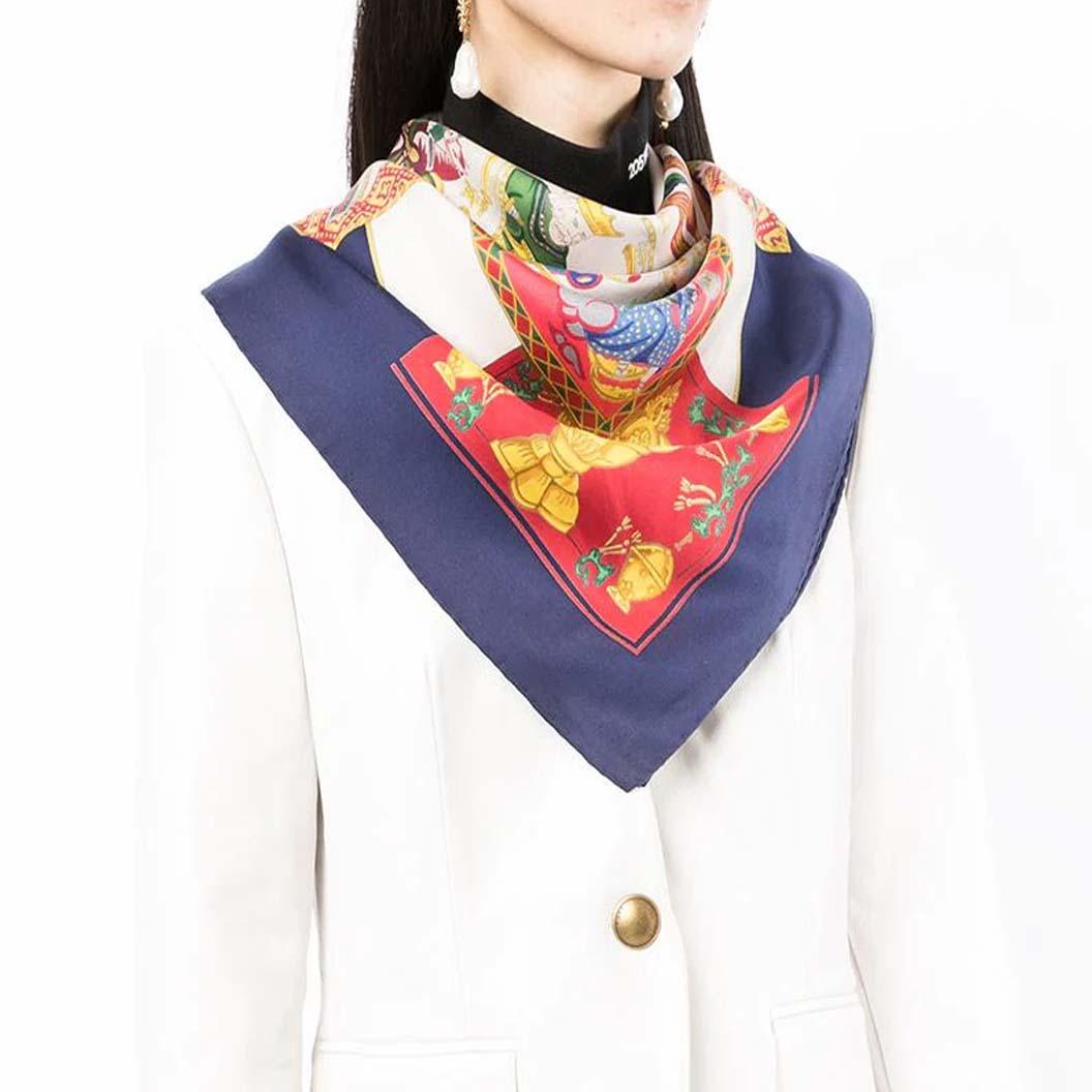 A work of art that tells the story of Hermès skilled artisans, this pre-owned silk scarf carries the legacy of the brand. Beautifully simplistic, Hermès scarves elevate and a pop of colour to simplistic outfits. Depicting a scene of someone having